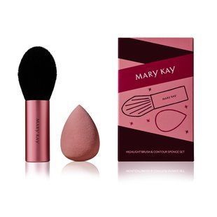 Набір з пензля для хайлайтеру та спонжу для контурингу Mary Kay. Подарункова коробка 2046970747 фото